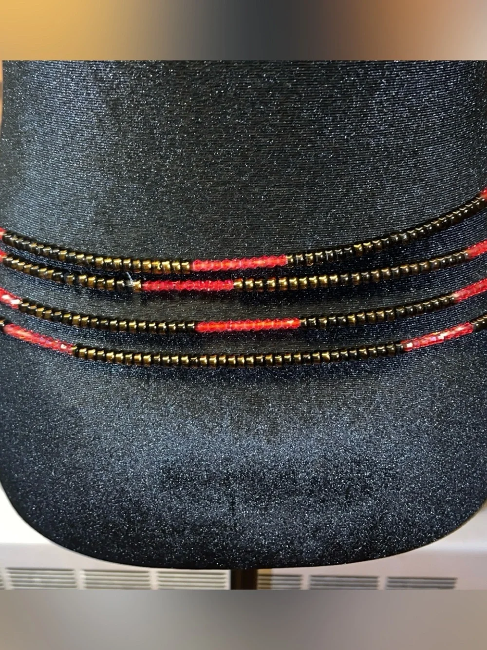 Beaded Multi-Strand Waist Chain with Red Accents handmade